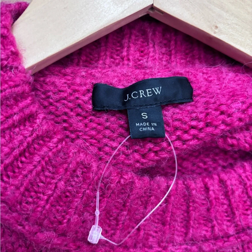 J. Crew Vibrant‎ Pink Crew Neck Sweater